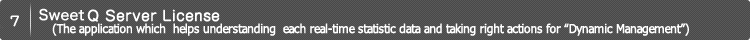 7.Sweet Q Server License (The application which helps understanding each real-time statistic data and taking right actions for "Dynamic Management")