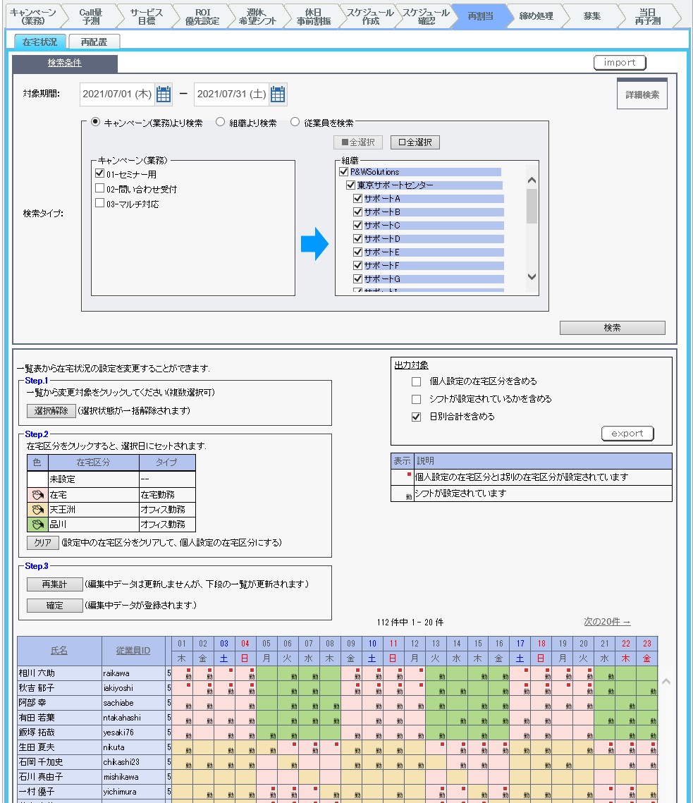 在宅状況